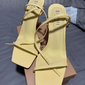 Elegant Yellow Strappy Heels by SIMMI
